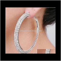 & Hie Drop Delivery 2021 Plating Sier Color Czech Diamond Big Hoop Ball Wives Earrings Good Quality Fashion Jewelry For Women 6Hiaz