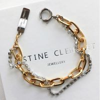 Justine Clenquet 2021 Bracelets simples pour couple avec bracelet de couture en strass en strass en métal