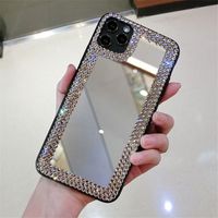 Ayna Moda Tasarımcılar Telefon Kılıfları iPhone 12 Mini 11 Pro XR XS Max 7 8 Artı Kare Coque Kristal Kapak