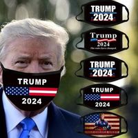Trump 2024 Máscara Face Eleição Presidencial Magaz Máscaras de Algodão Joe Biden Lavável Respirável Cor Preta Letras Impressão Adulto FaceMask 496