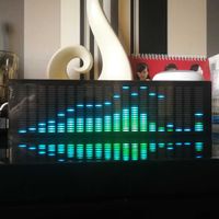 RGB Full color music spectrum desktop ornaments car remote control sound-control wire-control clock 400 lights size 260*76*14