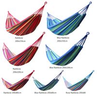 Portable Outdoor Portaledges Garden Hammock Hang Bed Travel Camping Swing Hiking Canvas Stripe Hanging Bed