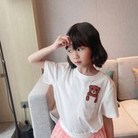 high quality Solid Children T- shirt for Boys Girls Cotton Su...