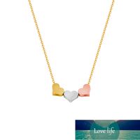 Rose Gold Minimal Heart Pendants Halsband för kvinnor Tre bästa vänner BFF Smycken Rostfritt Stål Brudtärna Present