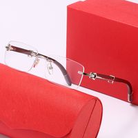 Silber Designer Sonnenbrillen für Frauen und Herren Sommerart Anti-Ultraviolett Buffalo-Horn-Brille Retro-Platten-Planke Rechteck rahmenlose Modebrillen mit Kasten