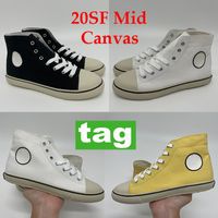 2021 Moda 20SF MID Tuval Kadın Rahat Ayakkabılar Siyah Beyaz Sarı Parti Dating Alışveriş Sneakers Lace Up Ayakkabı 35-40