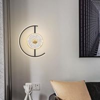 Lâmpada de parede Luzes LED para casa cozinha quarto sala de estar cristal brilho relógio scone cair decoração moderna interior