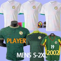Sénégal Soccer Jerseys 2021 Équipe nationale 2002 Koulibaly Retro Gueye Kouyate Sarr Homme Maillot de Foot Hommes Kit Kit Chemise de football Uniformes Top