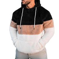 Men&#039;s Hoodies & Sweatshirts Fluffy Sweatshirt Double Sided Plush Pullover Hoodie Long Sleeve Autumn Winter Front Pocket Warm Hooded Outerwea