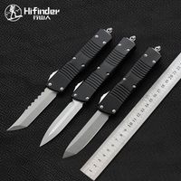 Hifinder Utility knife Made D2 blade Aluminum handle Surviva...