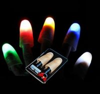 LED Gloves 1 Pair Creative Makers Red Light Up Tips With Magic Tip Illusion Soft Standard Halloween Interesting gift