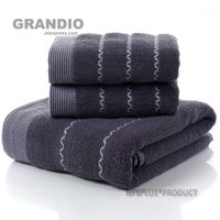 Pack Cotton Towels Set White Coffee Dark Blue 1PC Bath Towel For Adults 2PCS Hand Face Bathroom Beach Travel Sport