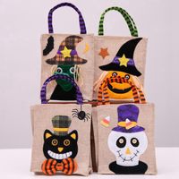 26 * 15 cm Sacola de linho de halloween sacos de abóbora sacos de armazenamento de doces festivos 4 estilos Halloween decoração bolsa CYZ3265