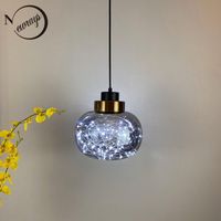 Kolye Lambaları Nordic Modern Minimalist Metalik Lamba LED Gypsophila Cam Işıklar Mutfak Yemek Başucu Yatak Odası Koridor Bar