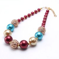 Дети мода красных бусин ожерелья ожерелья детское обаяние ювелирные изделия милые коренастые пузыребные ожерелье для детской вечеринки подарочные аксессуары