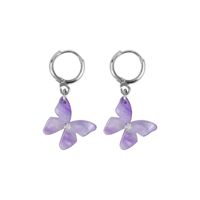 Любимые колье ювелирные изделия набор женских сплава цепь акриловые подвесные фиолетовые бабочки кисточки серьги независимая упаковка