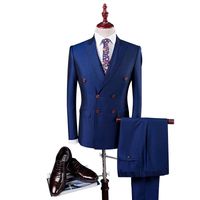Royal Blue Blazer Black Pants 