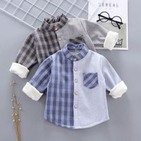Chemises automne bébé boy boy t-shirts à manches longues Stripe Plaid imprimé en vrasse