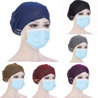 Casual Femmes Turban Head Chapeau d'enveloppe avec têtes de tête Headscarf Bonnet Hijabs Inner Hijabs Cap Muslim Hijab Chemo Chapeaux Chemo