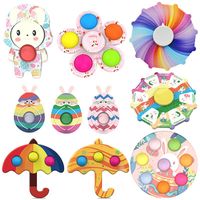 2022 Party Ecompription Toy Nuevo Pascua Juguetes de Pascua Bunble Huevo Bubble Puser Anti-Stress Puzzle para niños Fidget Juguete sensorial Paquete de regalo de Pascua para niños W6