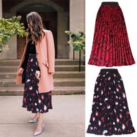 Skirts Women High Waist Pleated A-Line Swing Skirt Chiffon Multilayer Stretchy 2021 Printing Female ClothingSaia Bottoms Fitness