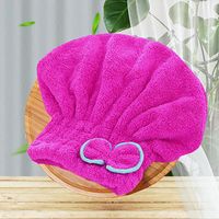 Toalla Sombrero de pelo de secado rápido de la toalla Sombrero absorbente fuerte del turbante de secado de la envoltura de la cabeza del bollo del bollo de la cabeza Suministros de ducha