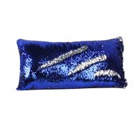 Cuscino / cuscino decorativo Cover Glitter Paillettes Tiro di tiro Caso Cafe Casa Party Decor di Natale Cuscino (argento blu)