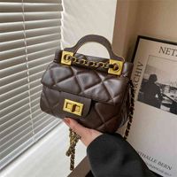 Advanced Fashion Chain Bag Women's 2022 New Car Sewing Lingge Portable Small Square Buckle Single Shoulder