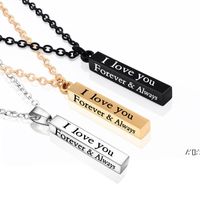 Stainless Steel Pendant Necklace Creative Wishing Column DIY Couple Necklace Valentine's Day Gift Supplies DWA11724