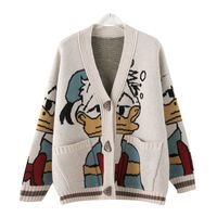 Женские свитера женские кардиган вязаные Y2K, большая куртка с длинным рукавом, вскользь модный воротник, YR2U
