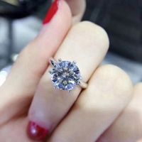 Luxe 2 ct Brilliant CZ Diamond anneaux de mariage de mariée 100% 925 argent rempli de bijoux fine femme cadeau R017