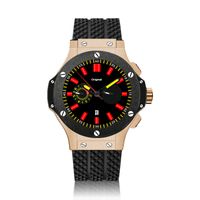 Luxury Men's Automatic Mechanical Watch REQUIN BIG Brand Gold Stainless Steel Case BANG Red Devils Dial Black Bezel Classic Fusion Rubber Strap