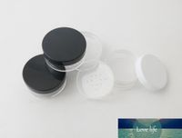 10g 20g 30g 12pcs Nachfüllbarer leerer Pulvertopf mit Sieb-Kosmetik-Make-up-Glas-Container-Handheld-tragbarer Sift mit schwarzen Kappe