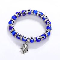 2022 new Fatima Hamsa Hand Evil Blue Eye Charms Strand Bracelets & Bangles Beads Turkish Pulseras For Women Jewelry Wholesale