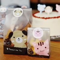 Gift Wrap 50Pcs pack Cute Dog Cat Pattern Biscuit Cookie Bag...