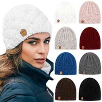 Mujeres de punto Gorra gorra invierno cálido Souch Sombrero Ski Outdoor Ski Hats SkullCap Casual Hedging Caps