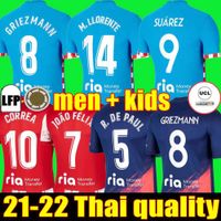 21 22 Атлетико Футбол Джетки Joao Felix Suarez Koke Madrid 2021 2022 Camisetas de Fútbol с короткими рукавами FOOBALL рубашка