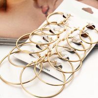 6pairs / set mode vrouwen goud zilveren oorknopjes hoepel vintage grote cirkel oor clip