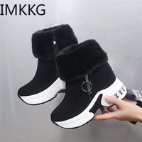 Women Ankle Boot Warm Plush Winter Shoes For Woman Wedges s High Heels Ladies Snow s 220106