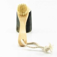 ttop Natural Bristle Face Brush Massage Scrubbers Wood Handle Facial Home Deep Pore Cleaning Brushes In Stock 3cg G2