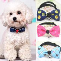 Dog Apparel Cat Collar Tie With Bell Adjustable Necktie Pupp...