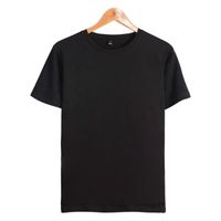 Camisa Cor sólida Verão Camisetas Para Homens Mulheres Casaul Roupas Japonês Coreano Estilos Básicos Tees Tops Algodão Tops Crianças Crianças Men's