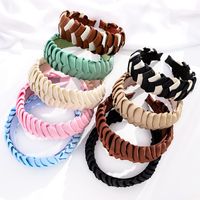 Colorful Fashion Weave Braided Wide Headband Girls Beautiful Solid Color Hair Hoop Korean Style Hair Accessories For Women