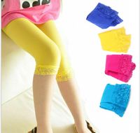 2021 Flickor Velvet Leggings Lace Byxor Render Pants Barnens Baby Velvet Pantyhose Candy Color