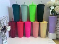 2022 Starbucks Double Pink Durian Laser Straw Cups 710ML Tum...