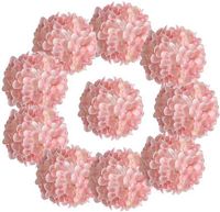 Gifts for women Artificial Hydrangea Flowers Heads with Stems Silk Fake Flower Arrangements Faux Flowers Decoration 10pcs (Light Pink) Y211229