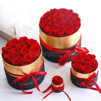 Cubo de flores decorativos inmortales 1/7/12/19 Roses Rose Box Día de la madre Navidad 217 Día de San Valentín Fabricante de regalo