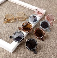 New Korean personalized baby round letter sunglasses vintage...