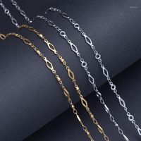 Chains 1Meter Lot Classic Hollow Geometric Diamond Chain Link Necklaces Paper Clip Beads Craft Bracelet Unisex Gift Jewelry