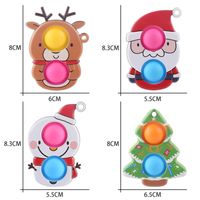 Christmas Decompression Brinquedos Fitget Fitget Bubble Music Hanging Decoração Pops Brinquedo Children Toy Elk Snowman Keychain 103-1